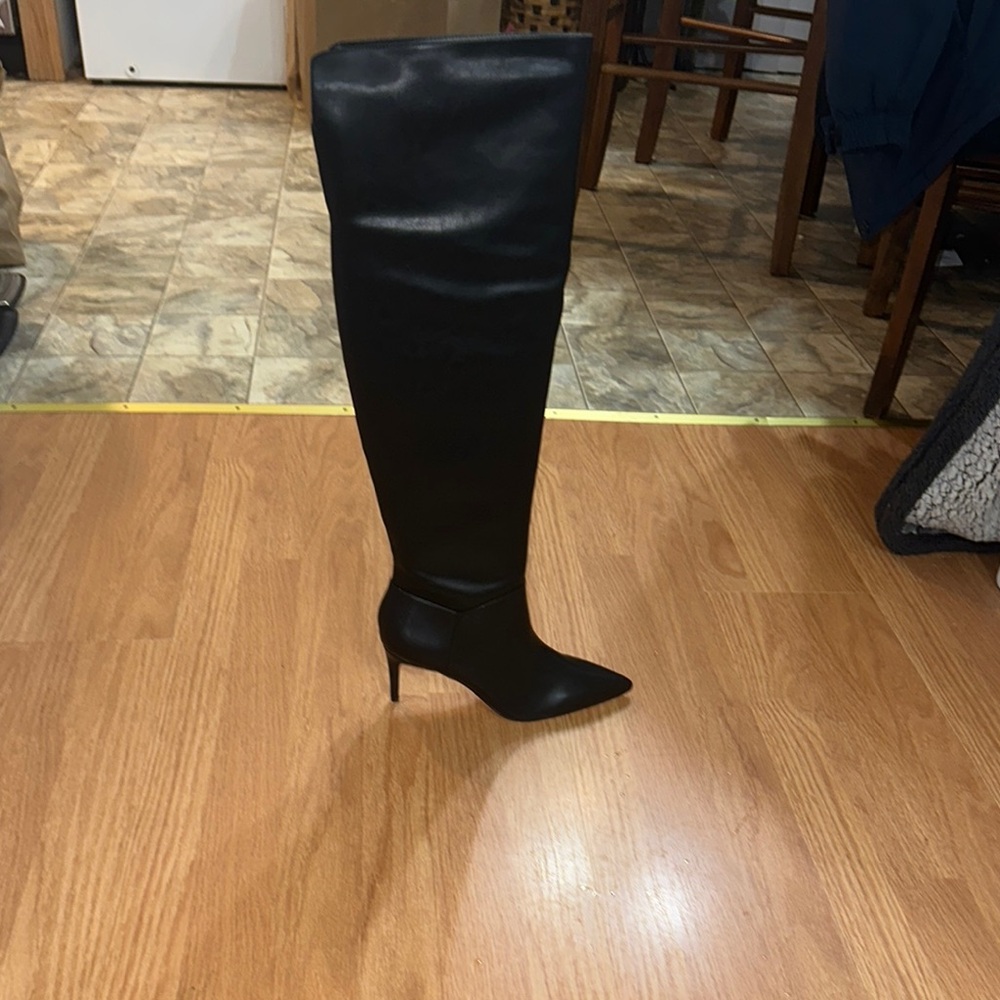 Jessica Simpson Black Heeled Boots with Stiletto Heel and Over-the-Knee Style